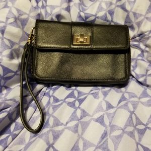 Faux Leather Wristlet Clutch Purse